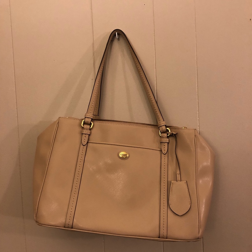 Coach Beige Large Leather Bag